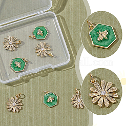 8 шт. 2 стиля латунных эмалевых подвесок&nbsp;KK-AR0004-61