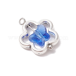 合金とガラスのペンダント7個  花  17.5x14x5mm  穴：1.6mm&nbsp;PALLOY-JF03366-02