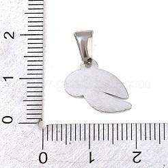 303ステンレススチールペンダント  ステンレス鋼色  リーフチャーム  9.5x16x1mm  穴：6x3mm&nbsp;STAS-K325-22B-P