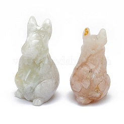 Décorations d'affichage de sculpture en agate de fleurs de cerisier naturelles&nbsp;G-F719-36C
