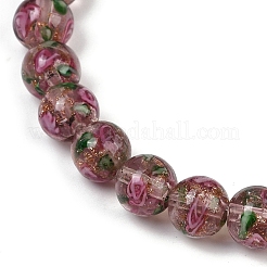 Нити бусин лампворк из песочного золота ручной работы LAMP-B028-03B-10mm