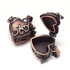 Резные сердце стойки покрытие латунь молитва коробка подвески KK-L101-22