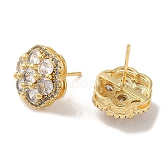 Boucles d'oreilles en laiton micro pavé de zircons cubiques pour femmes&nbsp;EJEW-E301-04G