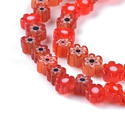 Millefiori a mano fili di perline di vetro&nbsp;LAMP-J035-4mm-07