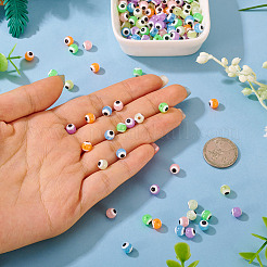 210 шт. двухцветных светящихся и печатных непрозрачных акриловых бусин&nbsp;LACR-TA0001-10