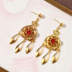 Серьги-люстры из гальванизированной латуни EJEW-Z129-05G