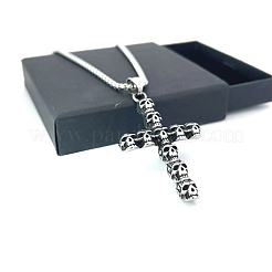 Винтажные готические ожерелья с подвеской из нержавеющей стали в виде креста и черепа для мужчин и женщин RV4815
