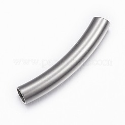 変色しにくい304ステンレススチールチューブビーズ  ステンレス鋼色  29.5x5mm  穴：4mm&nbsp;STAS-G137-38P