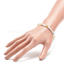 女性のための天然モルガナイト ロンデル ビーズ ストレッチ ブレスレット  内径：2-1/8インチ（5.5cm）&nbsp;BJEW-JB08956-01