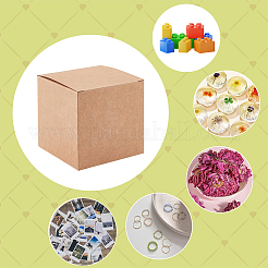 Квадратные складные шкатулки для драгоценностей из крафт-бумаги&nbsp;CON-WH0089-47A