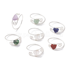 7 шт. кольца из натурального содалита RJEW-JR00860