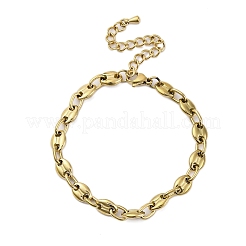 Браслеты-цепочки из нержавеющей стали 304 в виде кофейных зерен для мужчин и женщин BJEW-G725-06G