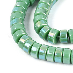 Hebras de cuentas de vidrio opacas bañadas en color AB&nbsp;GLAA-T026-4x8mm-P02