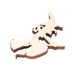 Forme de sorcière ornements de découpes en bois vierges halloween&nbsp;WOOD-L010-04