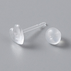 Крошечные серьги-гвоздики из смолы в форме сердца с ушной гайкой для женщин&nbsp;EJEW-WH0012-003D