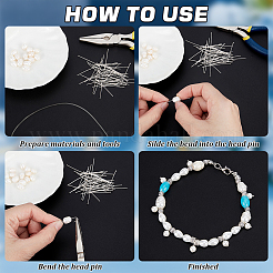 60 шт. 925 булавки с плоской головкой из стерлингового серебра&nbsp;STER-BC0002-17A