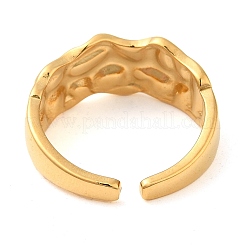 304ステンレススチールテクスチャーオープンカフリング女性用  18KGP本金メッキ  内径：17mm&nbsp;STAS-D085-28G
