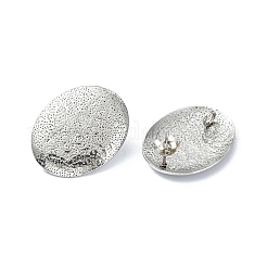 変色しない304ステンレススチールスタッドピアス金具  カン付き  オーバル  25x20mm  穴：2.5mm  ピン：10.5x0.5mm&nbsp;STAS-L024-002P-04