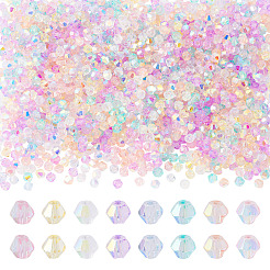 16 brins 8 brins de perles de verre transparentes de couleurs&nbsp;EGLA-TA0013-48