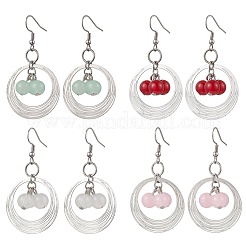 4 пара серег-подвесок из латуни EJEW-JE06258