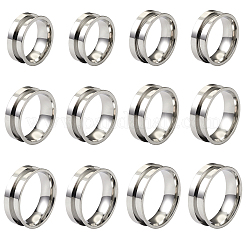 12 шт. 6 размера 201 нержавеющая сталь рифленые кольца для пальцев STAS-TA0002-15P