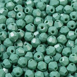 焼付塗装ガラスシードビーズ  双円錐形  シーグリーン  4.5x4mm  穴：1mm  約5232個/ポンド&nbsp;SEED-C004-01I