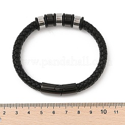 Bracciali cordone intrecciato in pelle per gli uomini&nbsp;BJEW-Z081-11EB-01