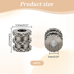 60 шт. бусины из нержавеющей стали марки 303 STAS-UN0055-40