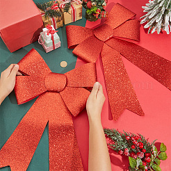 Рождественский ПВХ блестящий бант&nbsp;AJEW-SP0003-72C-01