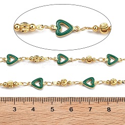 Catene a maglie a cuore in ottone&nbsp;KK-D368-03G-J
