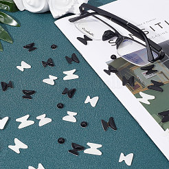 25 пара 5 стильных носовых упоров для очков в форме бабочек и плоских круглых противоскользящих мягких силиконовых самоклеящихся накладок FIND-GF0004-10