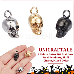 6 шт. 3-х цветные ретро-подвески из нержавеющей стали 304 STAS-UN0060-21