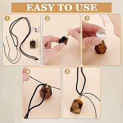 Наборы для самостоятельного изготовления ожерелий с подвесками в виде флаконов духов из натурального тигрового глаза и индийского агата DIY-GA0007-76