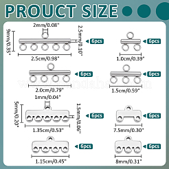 48 pièce 8 styles de maillons de composant de lustre en acier inoxydable 304&nbsp;STAS-ME0003-58