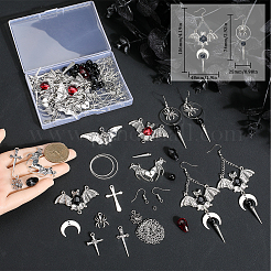 DIY Halloween Messing & Legierung Spinne Fledermaus Ohrhänger Bausätze&nbsp;DIY-SC0026-59