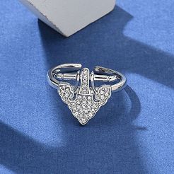 Кольца-манжеты для пальцев с микропаве из прозрачных кубических цирконий из латуни для женщин RJEW-U033-07P