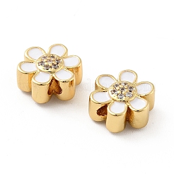 Цветок латунные микро проложить четкие кубического циркония бусы&nbsp;KK-G419-06G-04