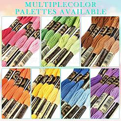 6束 6色 ポリエステル刺繍糸  クロスステッチの糸  ミックスカラー  1mm  約8.75ヤード（8m）/バンドル  1bundle / color&nbsp;OCOR-YW0001-24B