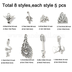 40шт 8 стиля подвески из сплава в тибетском стиле&nbsp;TIBEP-FP0001-17