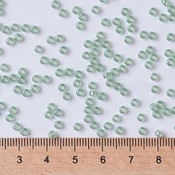 MIYUKIラウンドロカイユビーズ  日本製シードビーズ  （rr3511)透明オリーブ光沢  8/0  3mm  穴：1mm  約422~455PCS /ボトル  10 G /ボトル&nbsp;SEED-JP0009-RR3511