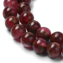 合成ゴールドクリスタルストーンビーズ連売り  染め  ラウンド  ピンク  6mm&nbsp;G-G026-R-6mm-4