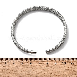 Плетеные браслеты-манжеты из нержавеющей стали 304 для женщин BJEW-A067-08P