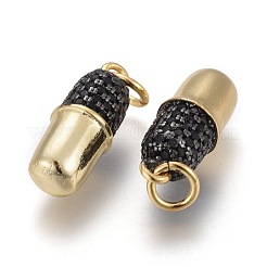 Pendentifs en laiton zircon cubique micro pavé noir&nbsp;ZIRC-Z001-03A