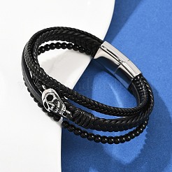 Многорядные браслеты из микрофибры BJEW-H631-04B-AS