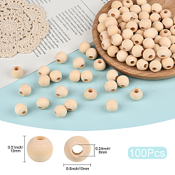 Натуральные незаконченные деревянные бусины&nbsp;WOOD-PA0001-16C