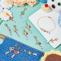 Кулон из сплава эмали с изображением божьей коровки замки маркеры петель HJEW-AB00087