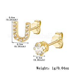Orecchini a cerchio in argento sterling con zirconi e lettera U&nbsp;DA2309-1