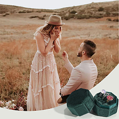 Couverture en velours boîte à bagues couple en plastique&nbsp;VBOX-WH20003-001H