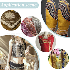 Этническая вышитая полиэстеровая лента с пайетками&nbsp;OCOR-WH0070-136A