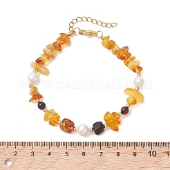 Braccialetti con perline in ambra naturale&nbsp;BJEW-JB13660